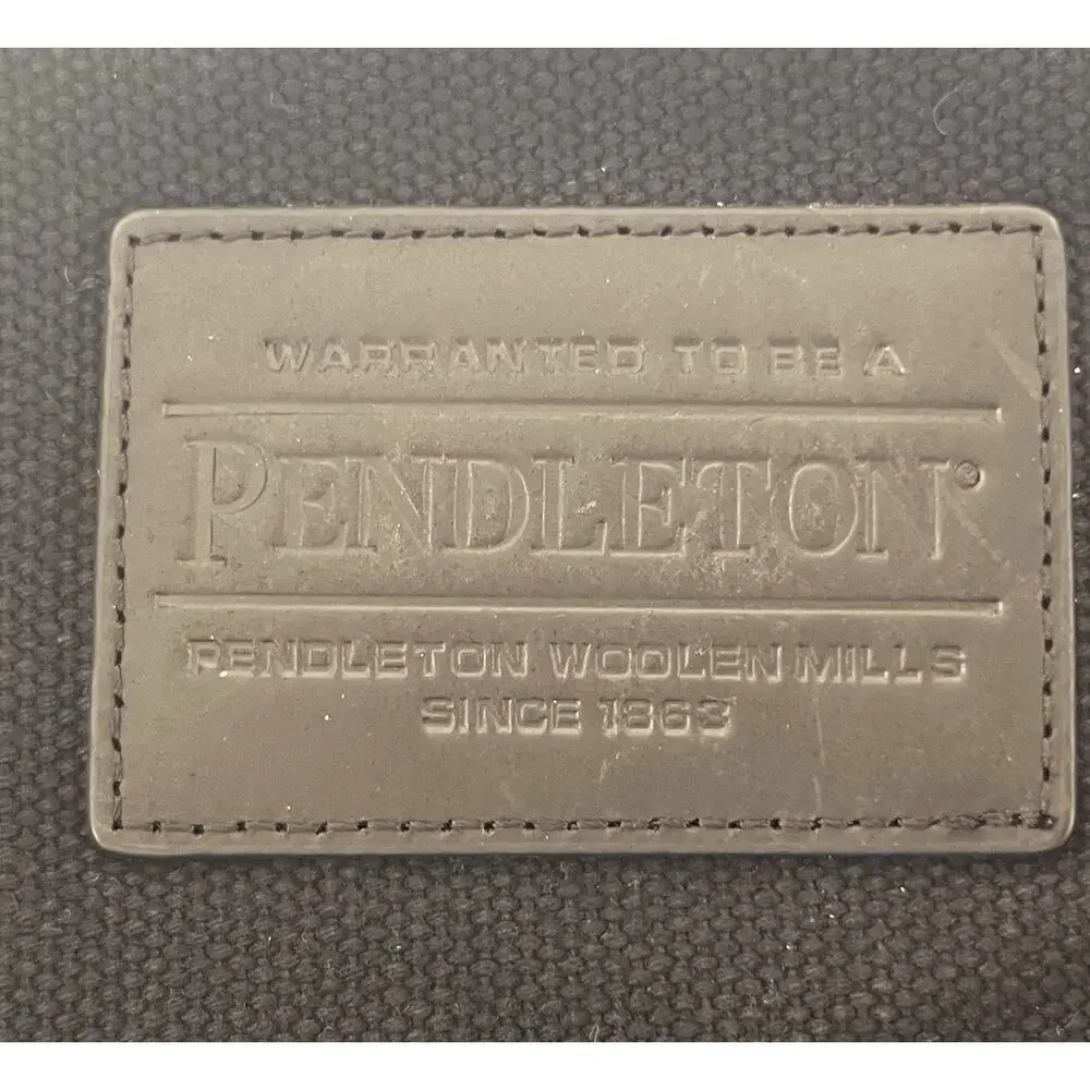 Pendleton Rock Point Backpack Black Canvas Wool Jacquard Daypack Travel Bag